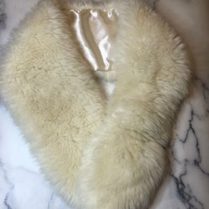 Ivory Faux Fur Shawl